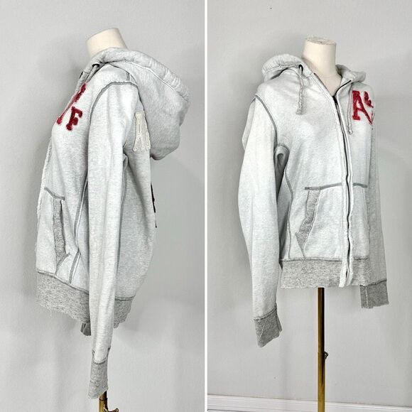 Y2K Abercrombie & Fitch S Hoodie Spellout Native Indian Head Distressed Unisex - Picture 4 of 15